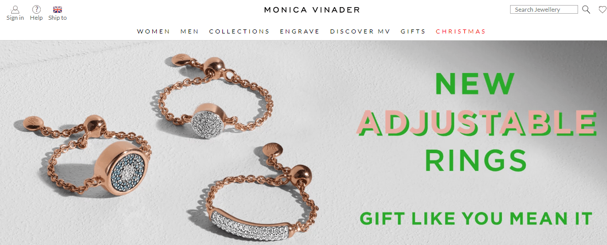 Monica Vinader購聖誕禮物優惠碼2018/英國Monica Vinader雙十一全網首飾8折優惠+免運費